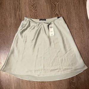 ABERCROMBIE & FITCH green silk mini skirt